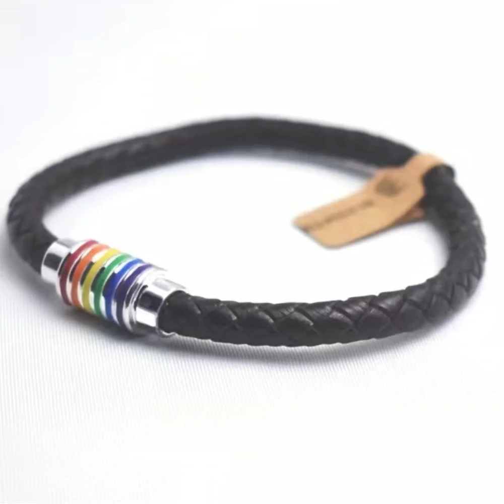 BNIB - Braided Leather Pride Bracelet